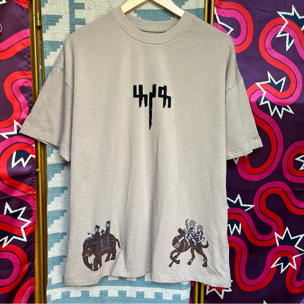 Farak BARAAT Block printed T-Shirt Handmade India Cotton Limited Edition Graphic - Picture 3 of 12
